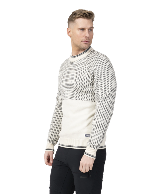 Alvdal Wool Jumper Men - Vanilla White/Solid Dark Grey