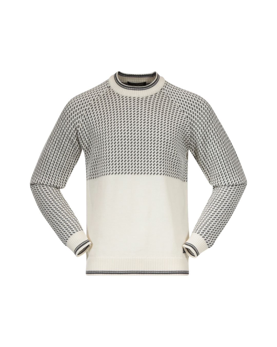 Alvdal Wool Jumper Men - Vanilla White/Solid Dark Grey