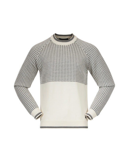 Alvdal Wool Jumper Men - Vanilla White/Solid Dark Grey
