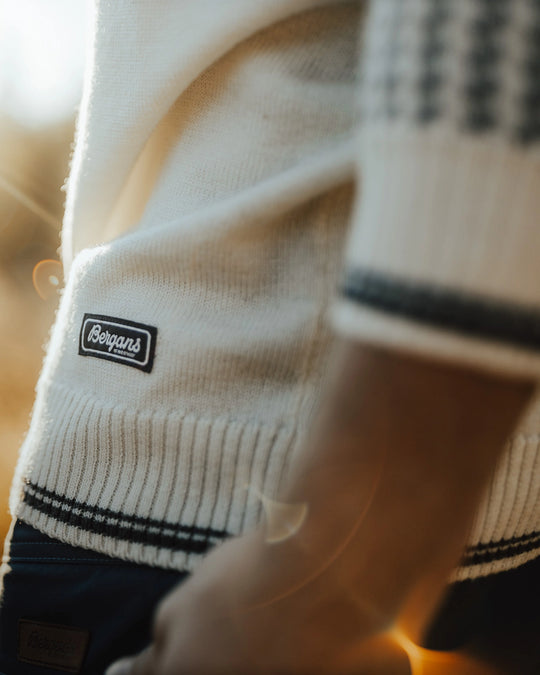 Alvdal Wool Jumper Men - Vanilla White/Solid Dark Grey