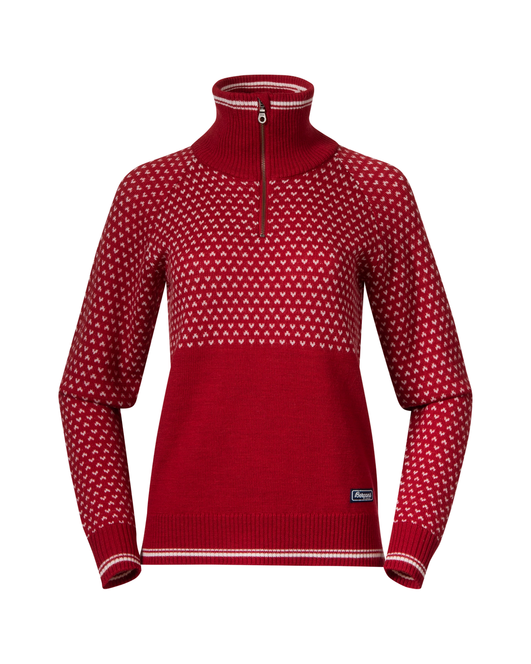 Alvdal Wool Half Zip Women - Red / Vanilla White