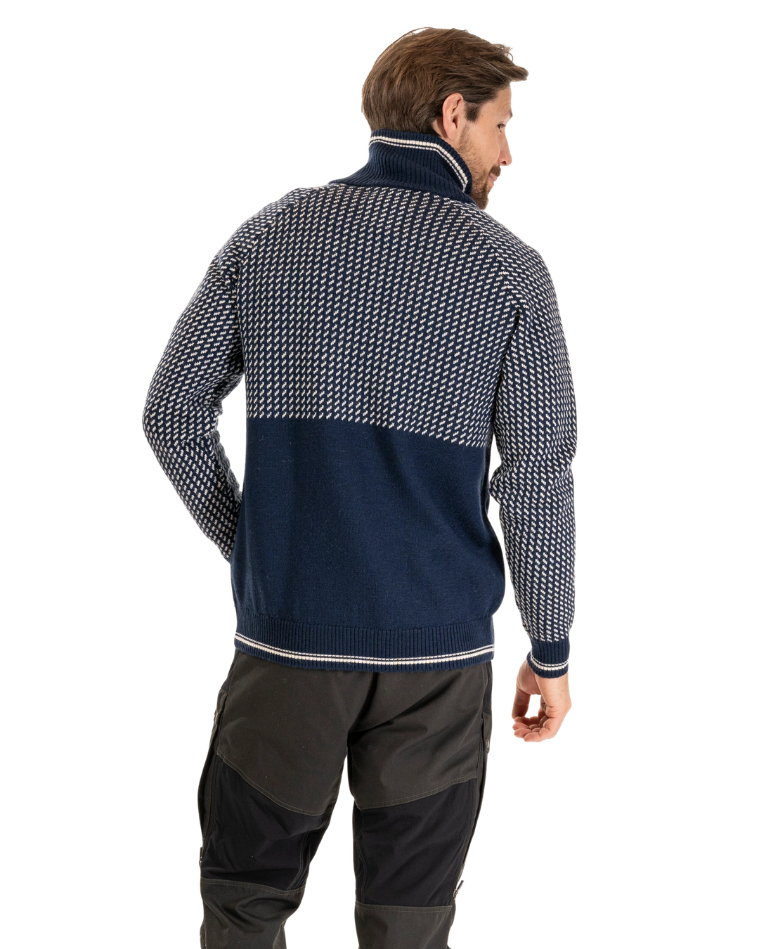 Alvdal Wool Half Zip Men - Navy Blue / Vanilla White