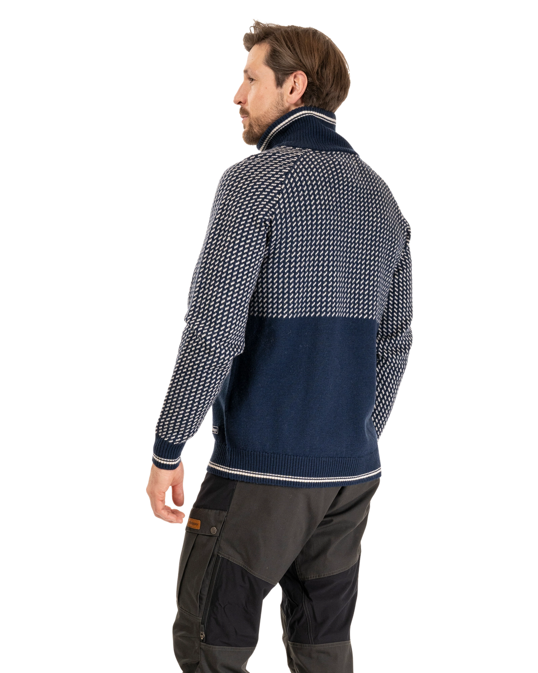 Alvdal Wool Half Zip Men - Navy Blue / Vanilla White