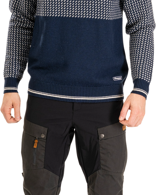 Alvdal Wool Half Zip Men - Navy Blue / Vanilla White
