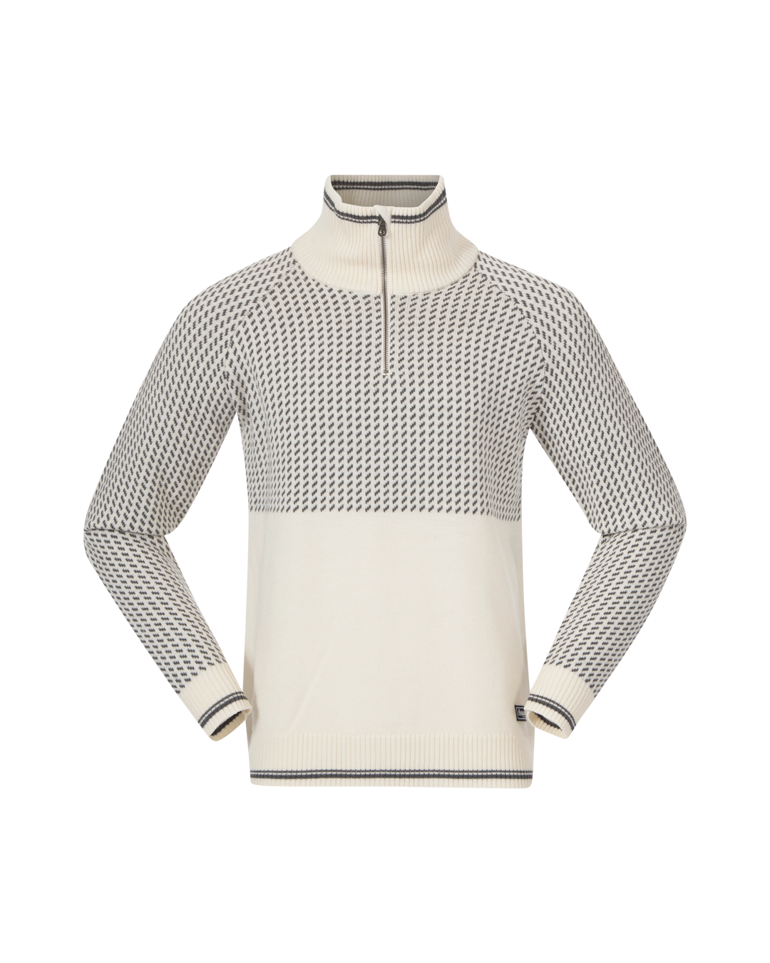 Alvdal Wool Half Zip Men - Vanilla White / Solid Dark Grey
